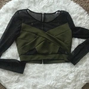 Olive Green crop top